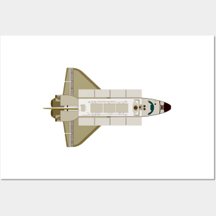 Space Shuttle Top View Retro Posters and Art